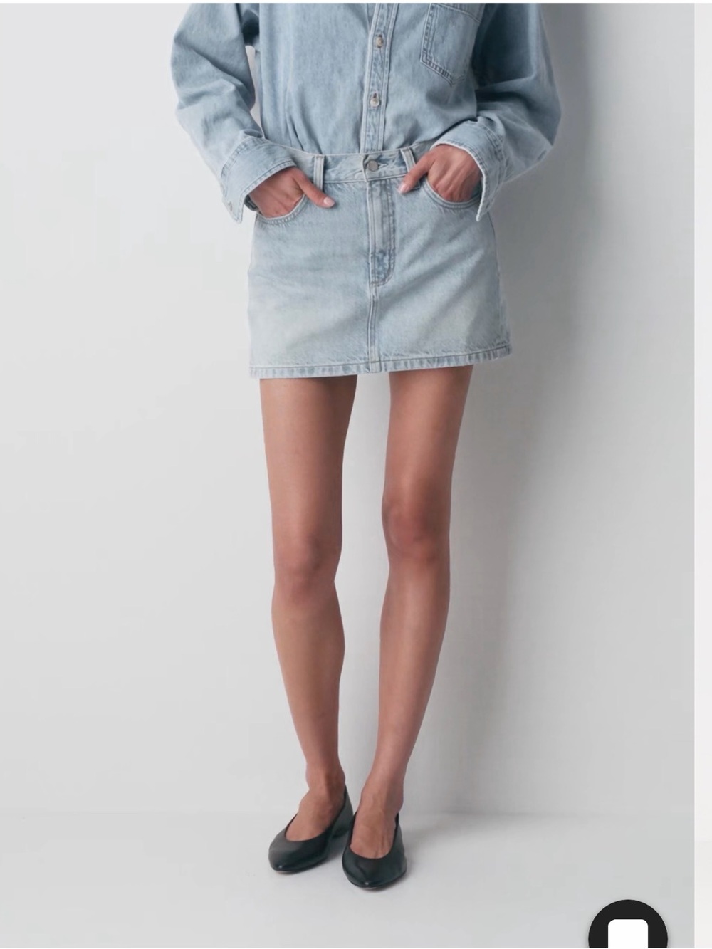 Denim Forum Pale Blue Denim Mini Skirt